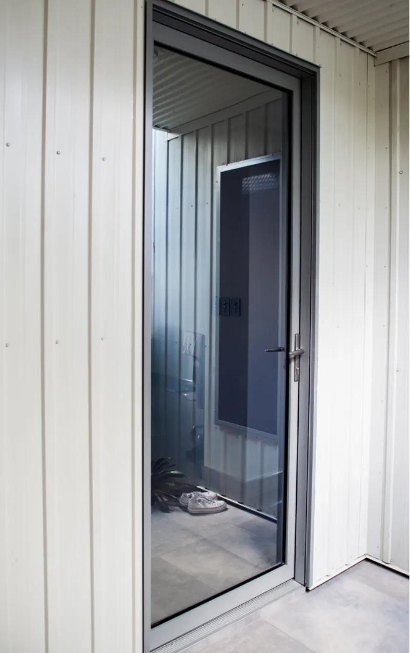 Aluminium security door installed on a commercial building